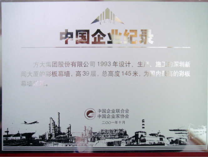 2001 中国企业纪录